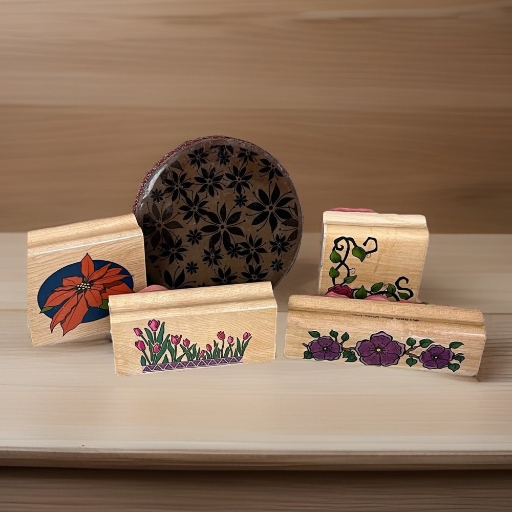 Canadian Maple Rubber Stamp Collection Flowers Floral 1999 Sky Kids Border CMC